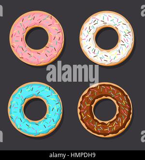 Ensemble de quatre vector donuts Illustration de Vecteur
