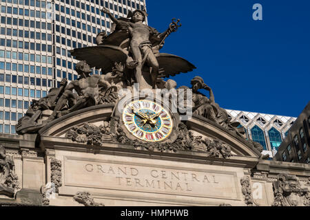 Grand Central Terminal, NEW YORK, USA Façade Banque D'Images