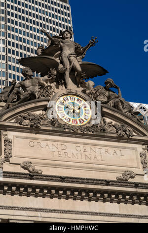 Grand Central Terminal, NEW YORK, USA Façade Banque D'Images