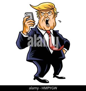 Donald Trump et Médias Sociaux Illustration de Vecteur