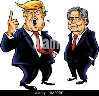 Donald Trump et Steve Bannon Vector Cartoon Portrait Caricature Illustration de Vecteur