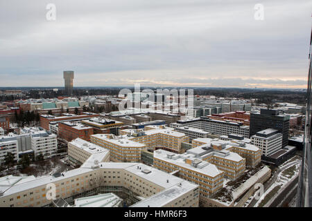 Vue depuis la tour de Kista, Suède. Banque D'Images