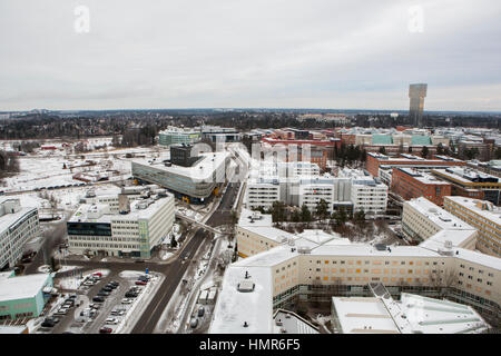 Vue depuis la tour de Kista, Suède. Banque D'Images