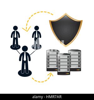 Dossiers archivés partagés liés centre de données Illustration de Vecteur