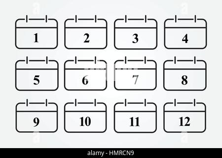 Ensemble de l'icône calendrier. Vector illustration Illustration de Vecteur