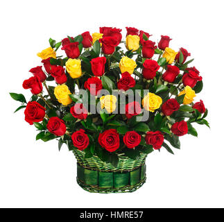 Bouquet de roses rouges et jaunes Banque D'Images