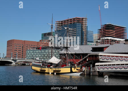Boston Tea Party Museum, site de la Boston Tea Party, le port de Boston, Boston, Massachusetts, United States. Banque D'Images