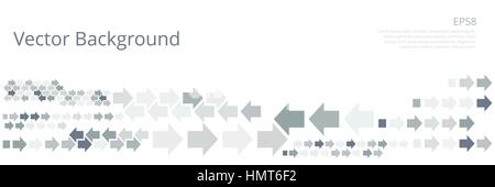 Arrière-plan avec les flèches de direction gauche et droite dans des tons de gris. La technologie de l'abstrait géométrique des bannières symboles arrowhead sur fond blanc. Eps vectoriel Illustration de Vecteur