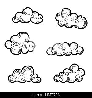 Icône de nuage. doodle line art illustration signe météo Illustration de Vecteur