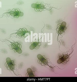 Groupe de bactéries E. coli - Vector Illustration Illustration de Vecteur