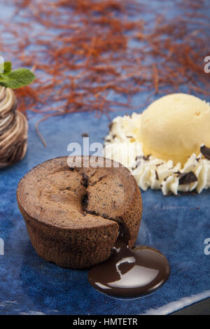 Dessert au chocolat Banque D'Images