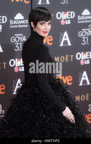 Madrid, Espagne. Le 04 février, 2017. Paz Vega à la 31e remise des Prix GOYA 2017/Premios Goya 2017 dans l'Auditorium Marriott Hotel. Madrid, 04.02.2017 | Conditions de crédit dans le monde entier : dpa/Alamy Live News Banque D'Images