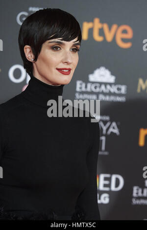 Madrid, Espagne. Feb, 2017 5. Paz Vega assiste à Goya Cinema Awards 2017 à l'hôtel Marriott Auditorium Madrid à Madrid, Espagne. Crédit : Jack Abuin/ZUMA/Alamy Fil Live News Banque D'Images