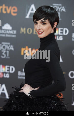 Madrid, Espagne. Feb, 2017 5. Paz Vega assiste à Goya Cinema Awards 2017 à l'hôtel Marriott Auditorium Madrid à Madrid, Espagne. Crédit : Jack Abuin/ZUMA/Alamy Fil Live News Banque D'Images