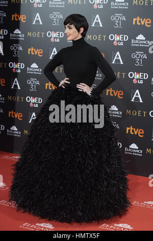Madrid, Espagne. Feb, 2017 5. Paz Vega assiste à Goya Cinema Awards 2017 à l'hôtel Marriott Auditorium Madrid à Madrid, Espagne. Crédit : Jack Abuin/ZUMA/Alamy Fil Live News Banque D'Images