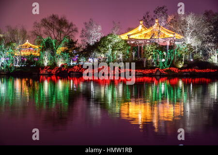 22 janvier 2017 - Xi'An, Xi'an, Chine - Xi'an, Chine-Janvier 22 2017 : (usage éditorial uniquement. Chine OUT) ..lanterne spectaculaire show est tenue à Xi'an, capitale de la province de Shaanxi, dans le nord-ouest de la Chine, 22 janvier 2017, mettant en vedette divers lampions de formes différentes. (Crédit Image : © SIPA l'Asie via Zuma sur le fil) Banque D'Images