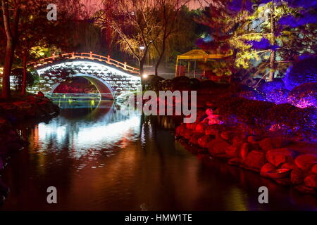 22 janvier 2017 - Xi'An, Xi'an, Chine - Xi'an, Chine-Janvier 22 2017 : (usage éditorial uniquement. Chine OUT) ..lanterne spectaculaire show est tenue à Xi'an, capitale de la province de Shaanxi, dans le nord-ouest de la Chine, 22 janvier 2017, mettant en vedette divers lampions de formes différentes. (Crédit Image : © SIPA l'Asie via Zuma sur le fil) Banque D'Images