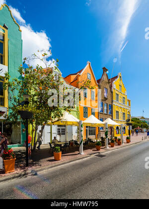 Bâtiments historiques dans Dutch-Caribbean style colonial, Penha, waterfront, Willemstad, Curaçao, Petites Antilles Banque D'Images