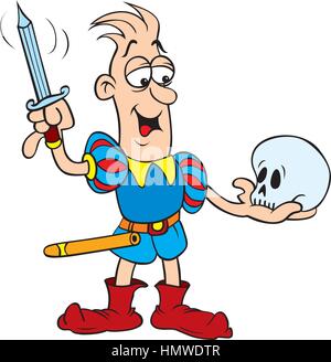 Vector Illustration d'Hamlet jouer isolé sur fond blanc Illustration de Vecteur