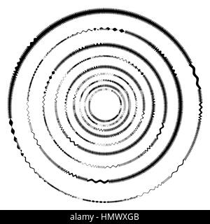 Cercle géométrique avec des formes déformées en rotation. Résumé de l'élément du cercle Banque D'Images