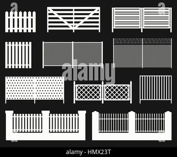 Silhouettes de clôtures. Illustration de Vecteur