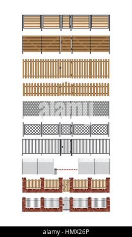 Clôtures et barrières. Illustration de Vecteur