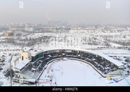 Sunkar Saut à ski international complexe, Almaty, Kazakhstan. Feb, 2017 5. Vue générale, le 5 février 2017 - Saut à Ski : 28e Universiade d'hiver 2017 d'Almaty à l'équipe féminine de saut à ski International Sunkar complexe, Almaty, Kazakhstan. Credit : AFLO SPORT/Alamy Live News Banque D'Images