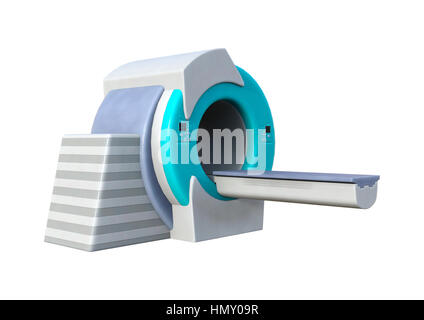 Le rendu 3D d'un scanner IRM isolé sur fond blanc Banque D'Images