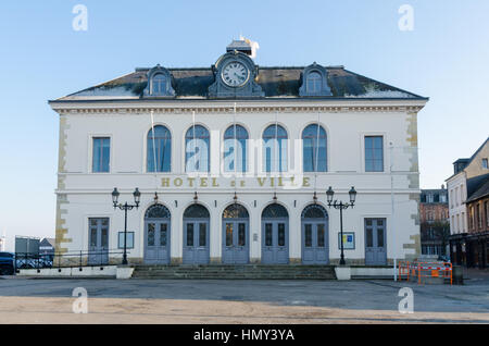 L'Hôtel de Ville au jolie ville française de Honfleur en Normandie Banque D'Images