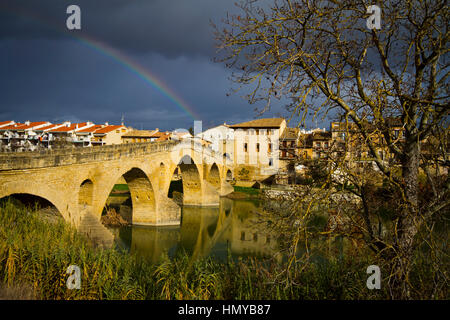 Pont des pèlerins. Puente la Reina. Navarre, Espagne. Banque D'Images