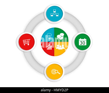 Abstract design avec des cercles pour le web, de marketing ou de présentations. Banque D'Images