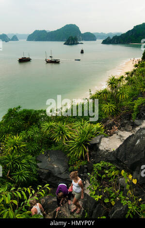 Le Vietnam. La baie d'Halong, Monkey Island Banque D'Images