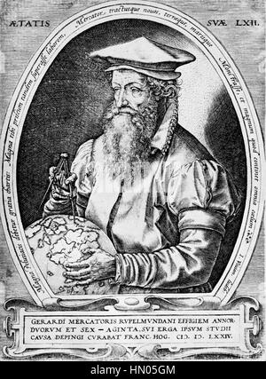 GERARDUS MERCATOR (1512-1594), cartographe et géographe German-Flemish Banque D'Images