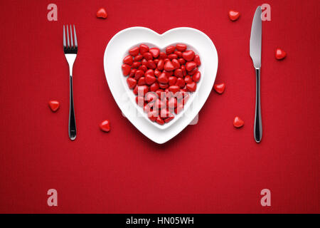 Table romantique pour la Saint-Valentin Banque D'Images