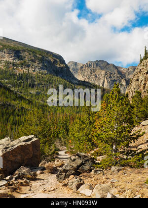 Sentier du lac Mills, Rocky Mountain National Park, Estes, Colorado, USA Banque D'Images