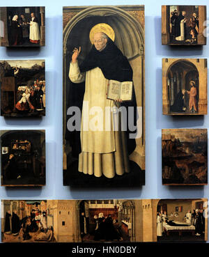 Colantonio, peintre italien actif dans Naples 1440-1470. Début de la Renaissance. De vivre de saint Vincent Ferrer. Polyptyque, 1456-65. Museo di Capodimonte. Naples, Italie. Banque D'Images