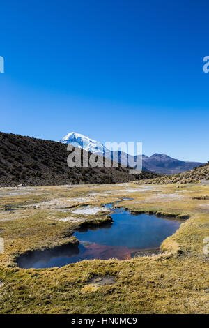 Communauté andine des geysers. Junthuma geysers, formé par l'activité géothermique. La Bolivie. Les piscines thermales permettent à un environnement sain et le bain médicinal pour les touristes. Le parc Banque D'Images