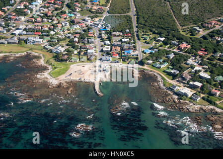 Vue aérienne du port de Kleinbaai, Gansbaai, Afrique du Sud Banque D'Images