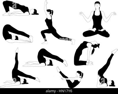 Girl engagés dans le yoga Illustration de Vecteur