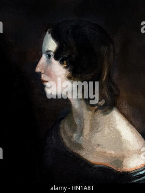 Emily Bronte (1818-1848), portrait d'après une peinture par son frère, Patrick Branwell Brontë Banque D'Images