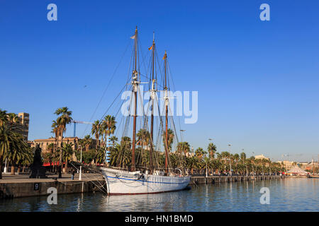 Museu Maritim de Barcelona, bateau musée à Port Vell, Barcelone, Espagne, ​​Catalonia Banque D'Images