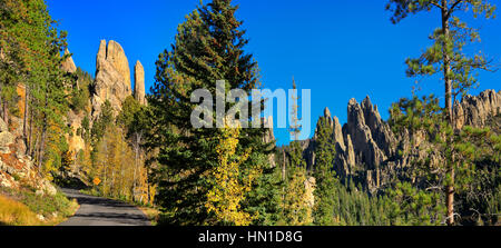 La route des aiguilles, Custer State Park, Black Hills, Dakota du Sud, USA Banque D'Images