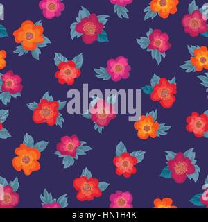 Bouquet floral seamless pattern. fleur posy background texture ornementales. avec des fleurs roses fond d'armoire s'épanouir. Illustration de Vecteur