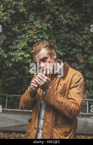 L'acteur américain Boyd Holbrook dépeints en Colombie au cours de la production de la populaire série Narkos de Netflix. Boyd Holbrook joue le rôle de DEA Banque D'Images