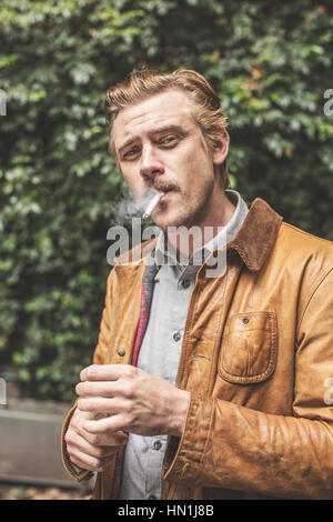 L'acteur américain Boyd Holbrook dépeints en Colombie au cours de la production de la populaire série Narkos de Netflix. Boyd Holbrook joue le rôle de DEA Banque D'Images