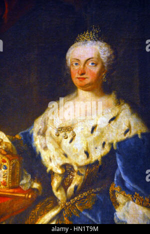 Maria Amalia d'Autriche, dans une photographie de portrait, attribuée à l'artiste George Desmarées. Banque D'Images