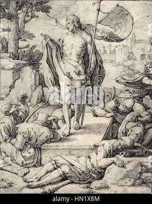 Le travail de Lucas van Leyden, datant de 1518, met en valeur sa maîtrise du style Renaissance hollandais. Connue pour ses techniques de gravure complexes et ses compositions détaillées, la pièce illustre la contribution de van Leyden au développement des premiers pays-Bas intégrés Banque D'Images