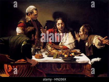 Michelangelo Merisi da Caravaggio - Le souper à Emmaüs - WGA04142 Banque D'Images