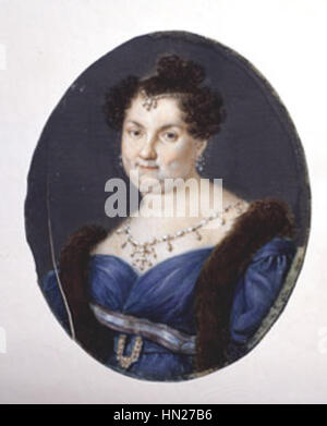 Portrait miniature de Maria Christina des Deux-Siciles (1806-1878), Reine Consort d'Espagne Banque D'Images