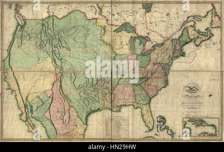Carte des États-Unis d'Amérique- avec les possessions espagnoles et britanniques contigus, 1816 BNM9561 Banque D'Images